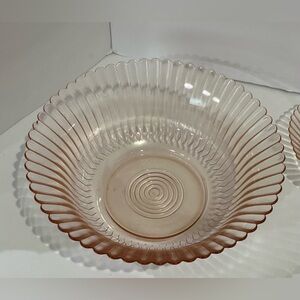 Vintage Macbeth-Evans "Petalware" Pink Depression Glass Bowl Set.